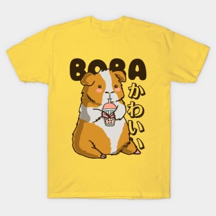 Kawaii Guinea Pig Drinking Boba T-Shirt